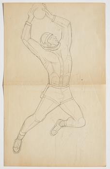 GÖSTA ADRIAN-NILSSON, pencil on paper, unsigned. Probably executed in the mid 1930's.
