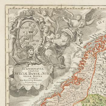 Johann Baptist Homann, "Scandinavia complectens Sueciae Daniae & Norvegiae Regna".