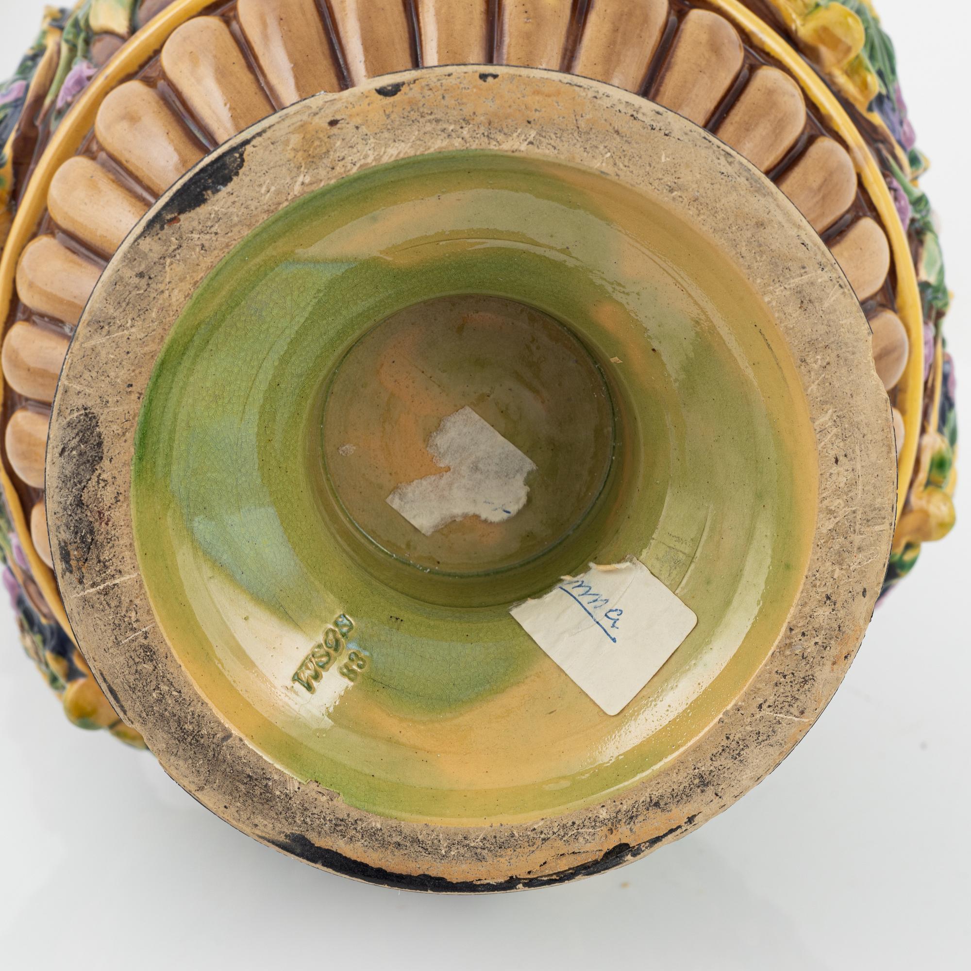Wilhelm Schiller & Sons, a majolica pitcher, late 19th century.
