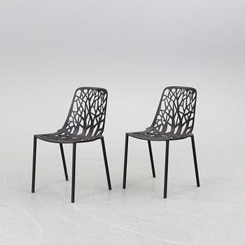 A pair of Selva aluminium garden chairs.