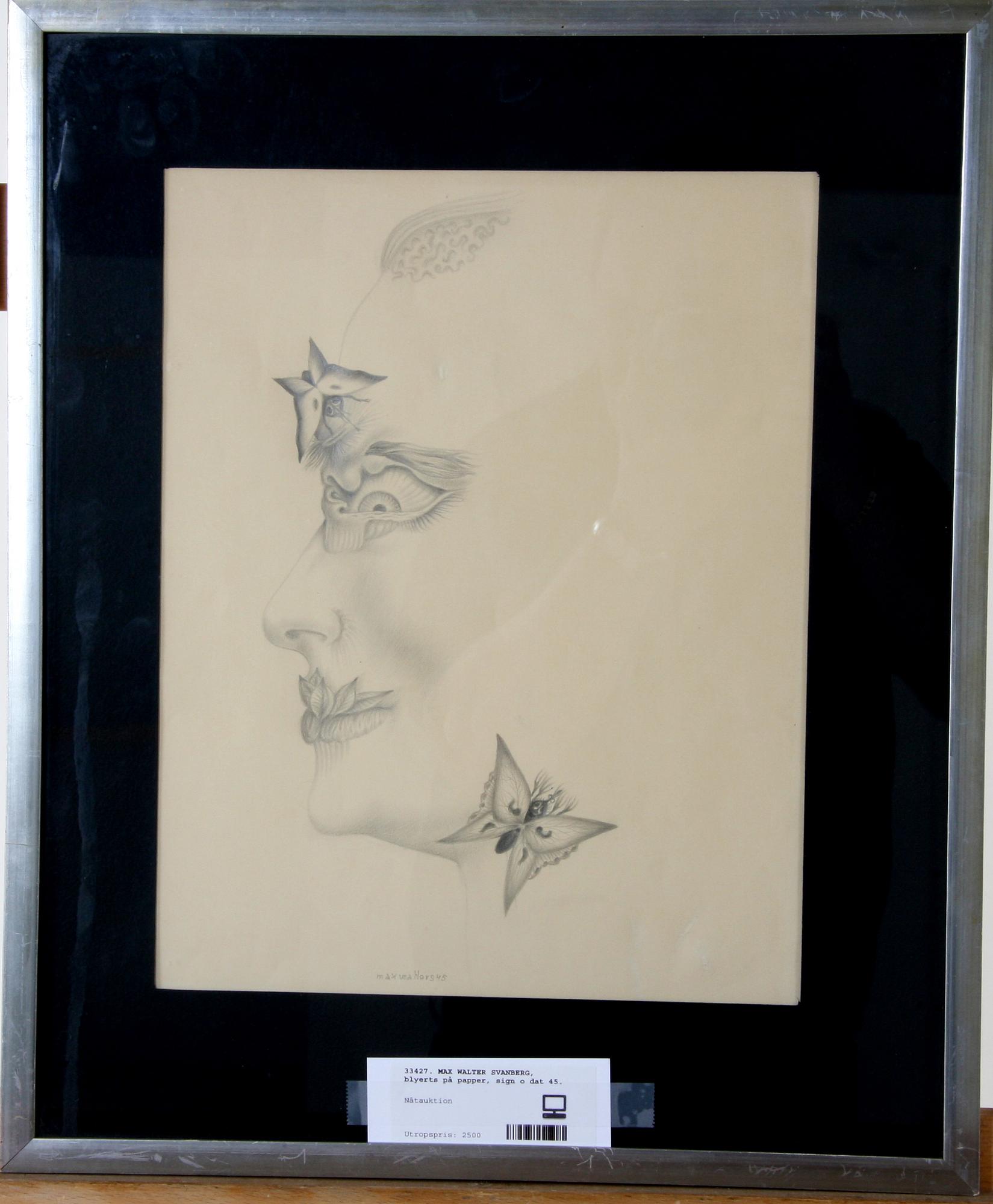 MAX WALTER SVANBERG, blyerts på papper, sign o dat 45.