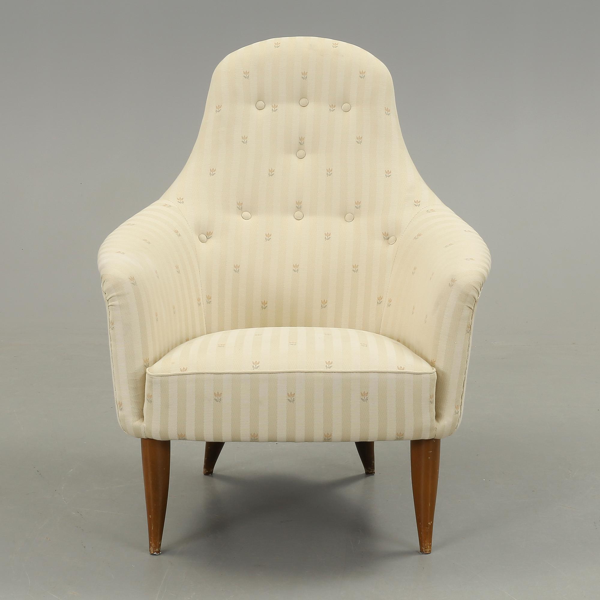 FÅTÖLJ, "Stora Adam" ur Paradiset, Kerstin Hörlin-Holmquist, NKs Triva-serie, formgiven 1958.