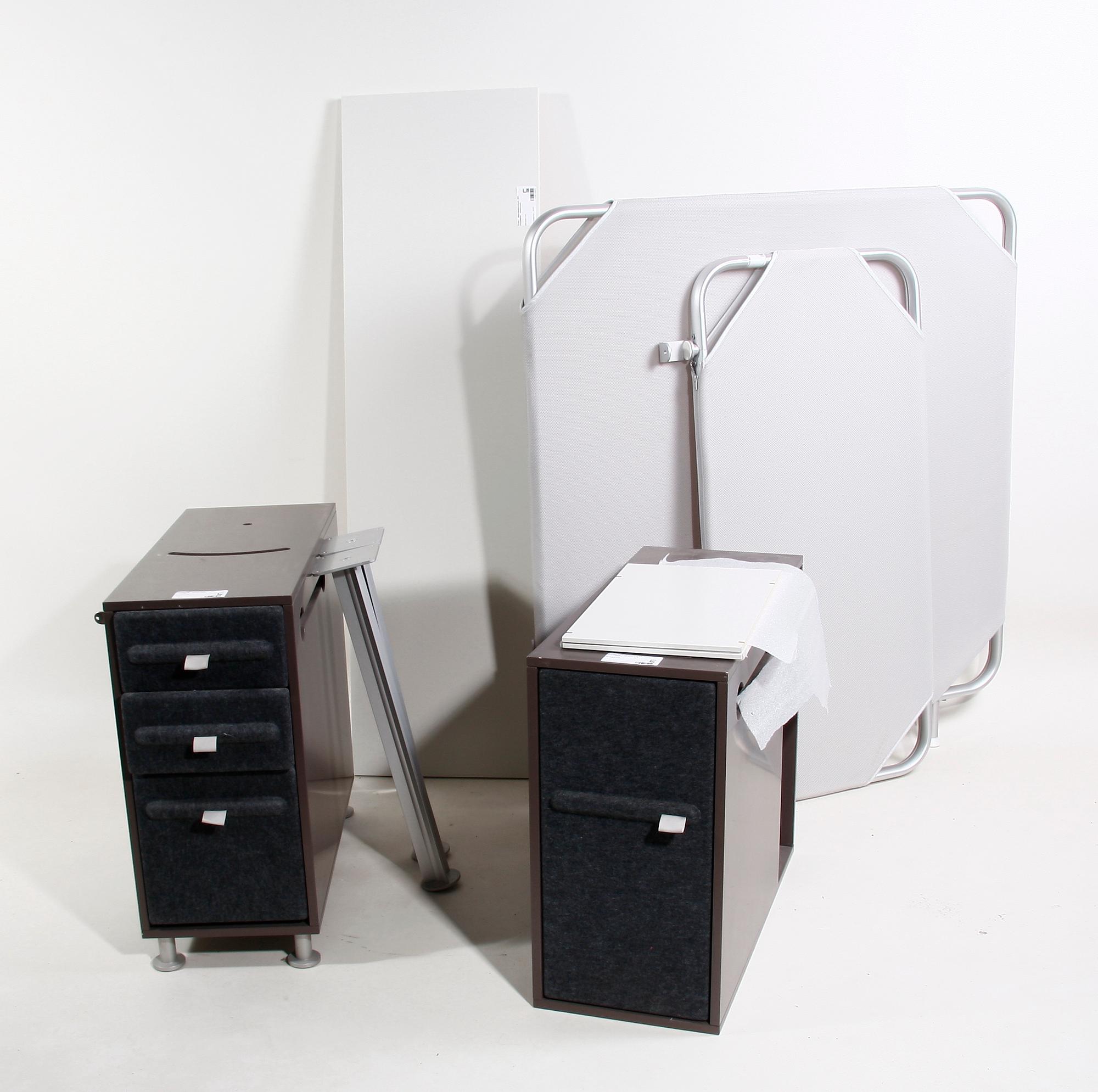 SKRIVBORDSDELAR MED TILLBEHÖR. Snowcrash.