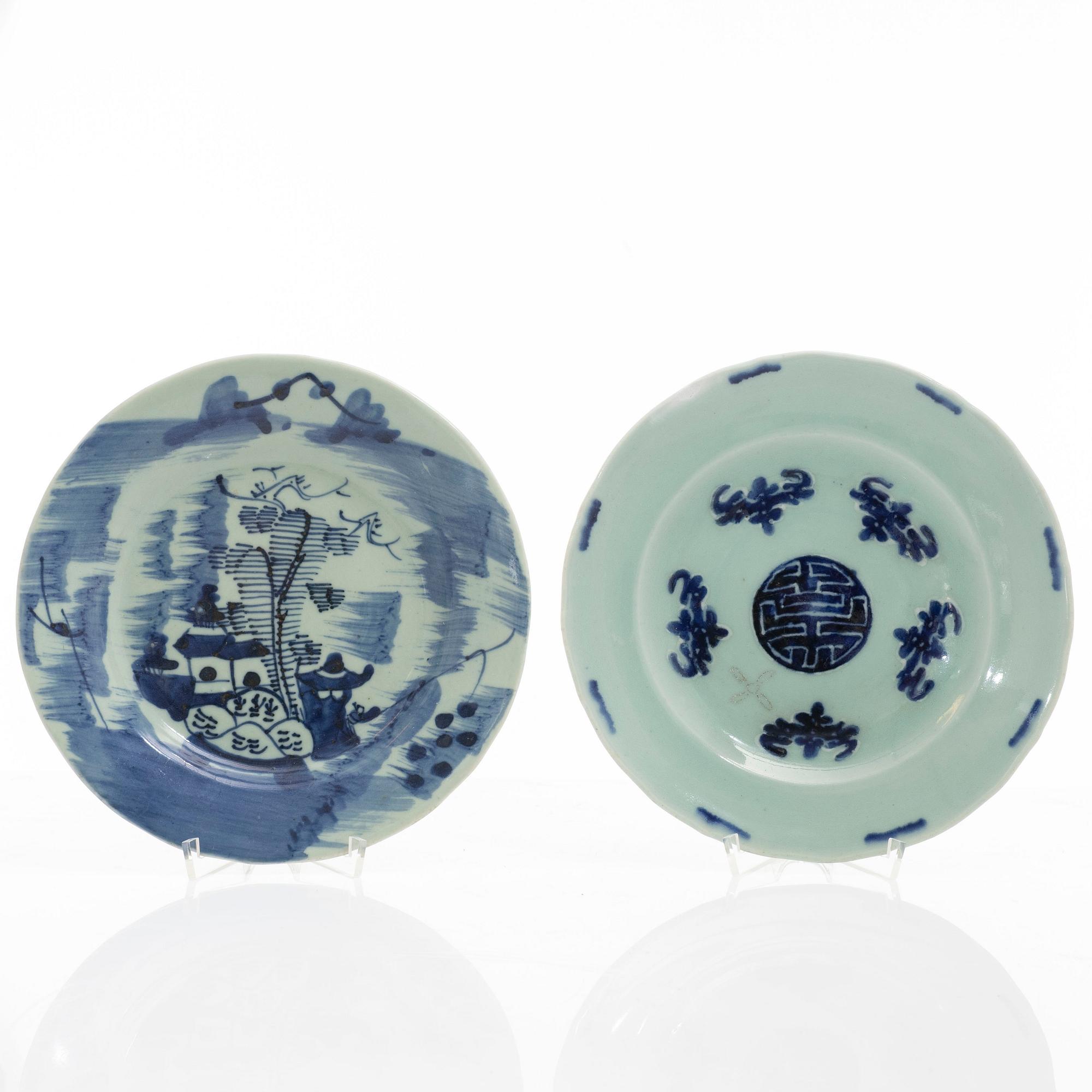 Tallrikar, 10 st, porslin, Kina, 1800-tal.