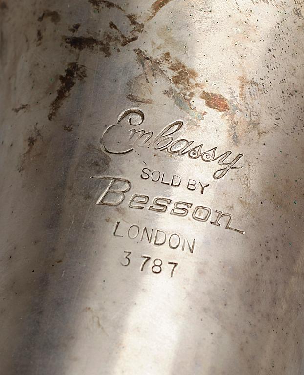 HORN, försilvrat mässing, "Embassy", Besson, London, England, 1900-tal.