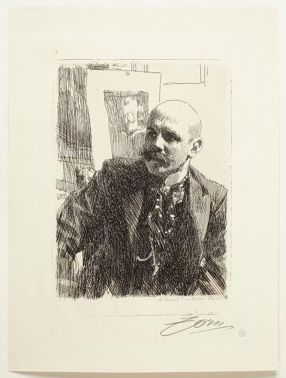 ANDERS ZORN, etsning, utförd, 1893, signerad med blyerts.