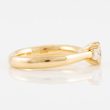 Ring 18K guld med briljantslipad diamant ca 0.97 ct.