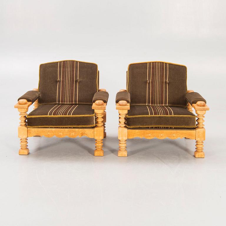 Armchairs, a pair, Denmark, 1970s.