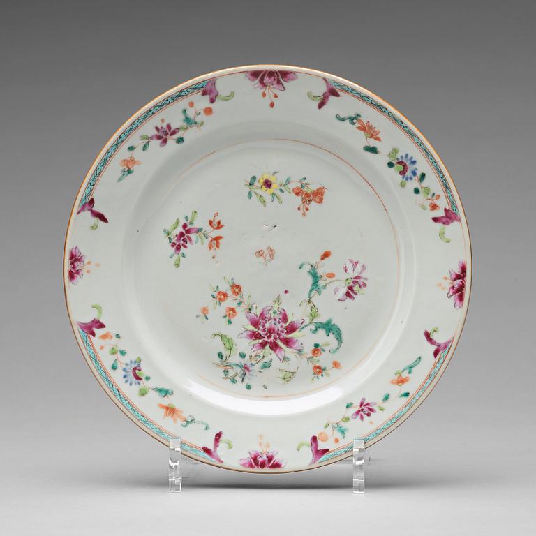 A set of ten famille rose plates, Qing dynasty, Qianlong (1736-95).