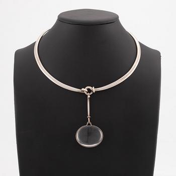 Vivianna Torun Bülow-Hübe, silver necklace with rock crystal. Georg Jensen.