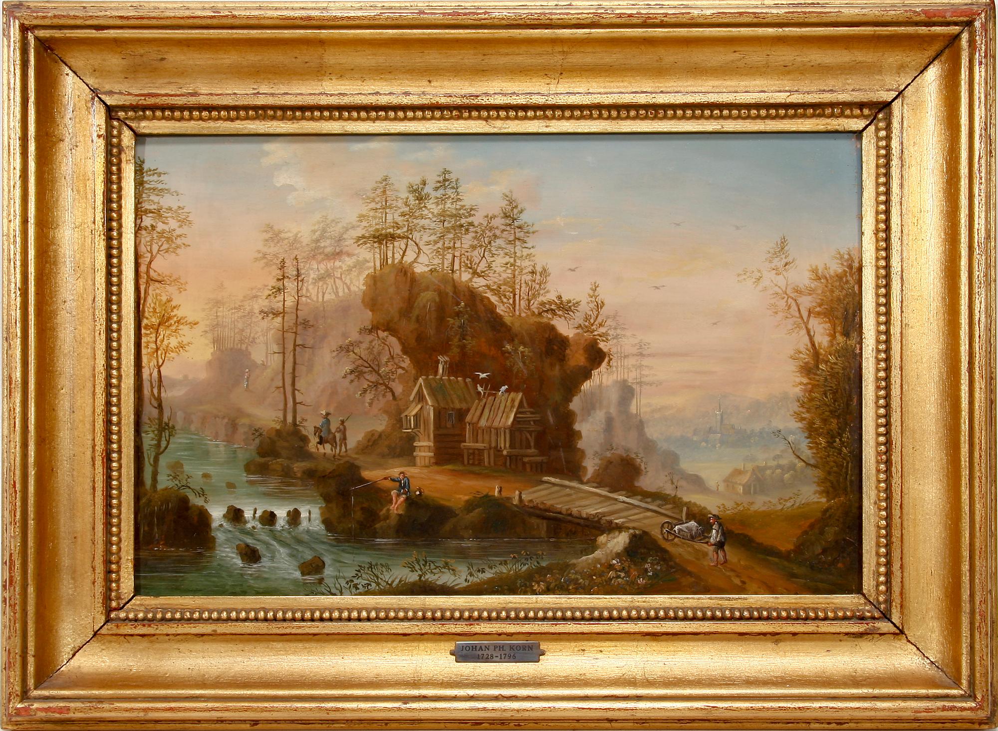 JOHAN PHILIP KORN, hans art, olja på pannå.