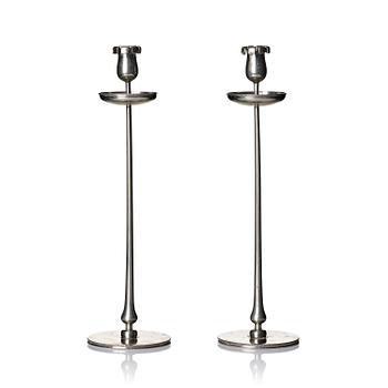 275. Josef Frank, a pair of pewter candlesticks, Firma Svenskt Tenn, Stockholm, 1956.