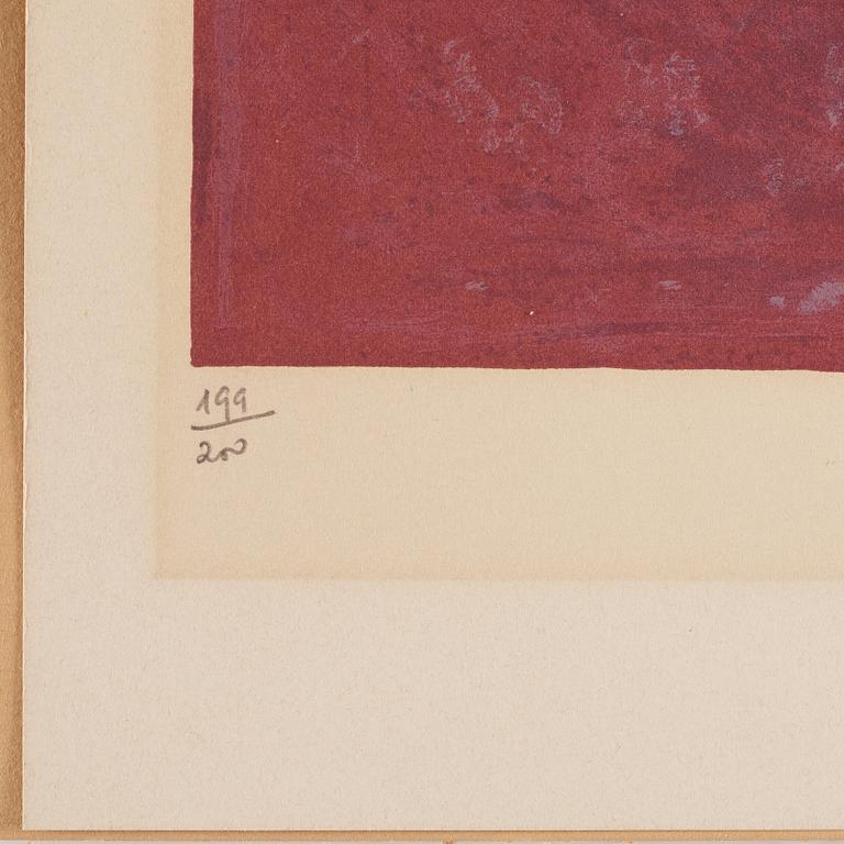 Serge Poliakoff, "Composition carmin, jaune, grise et bleue".