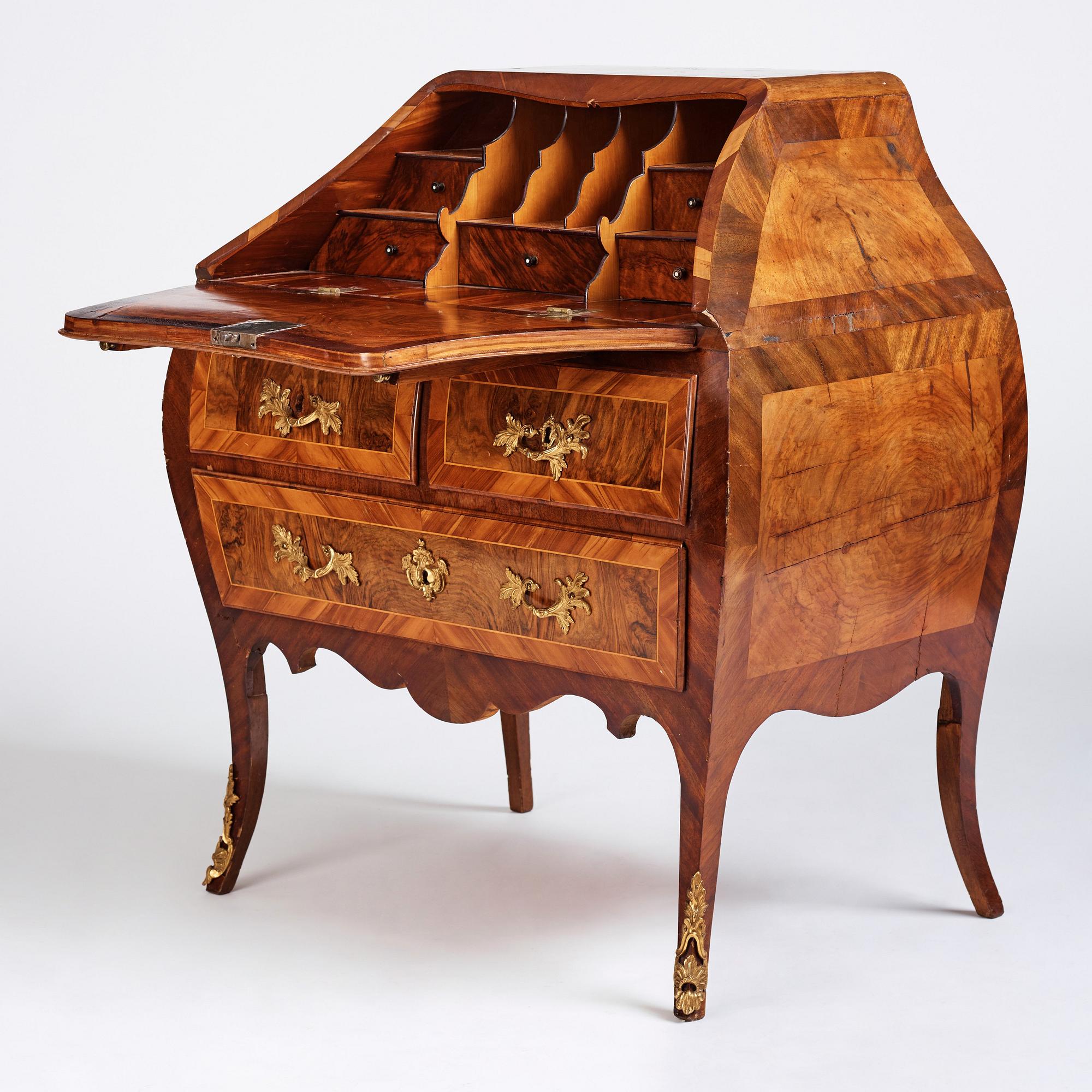 A Swedish Rococo secretaire attributed to J Åbrandt (Stockholm 1749-73).