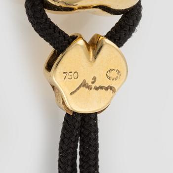 Georg Jensen, necklace, with heart, 18K gold, with cord.
