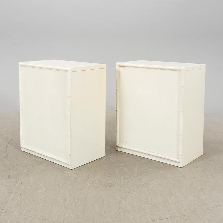 A pair of laquered rattan dressers 1970s.
