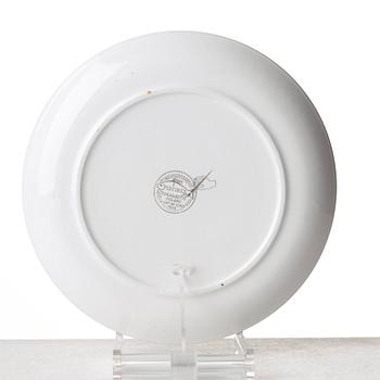 Piero Fornasetti, a set of six "Piscibus" porcelain plates, Milano, Italy.