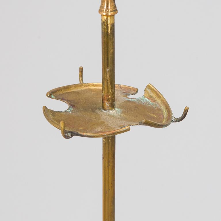 A brass fire set, 20th century.