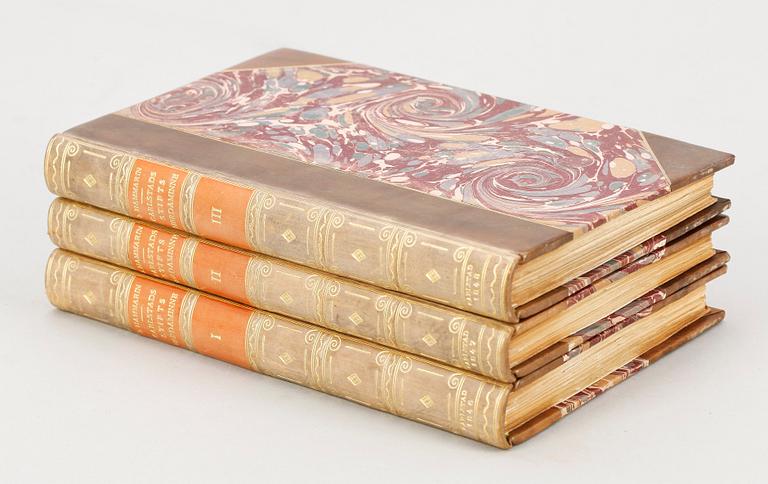 BOK, 3 vol, "Carlstads Stifts Herdaminne" av Johan Hammarin, Karlstad 1846-48.