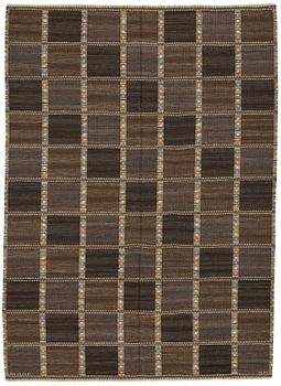 211. Barbro Nilsson, A carpet, "Falurutan mörk", flat weave, ca 278 x 198-202 cm, signed AB MMF BN.