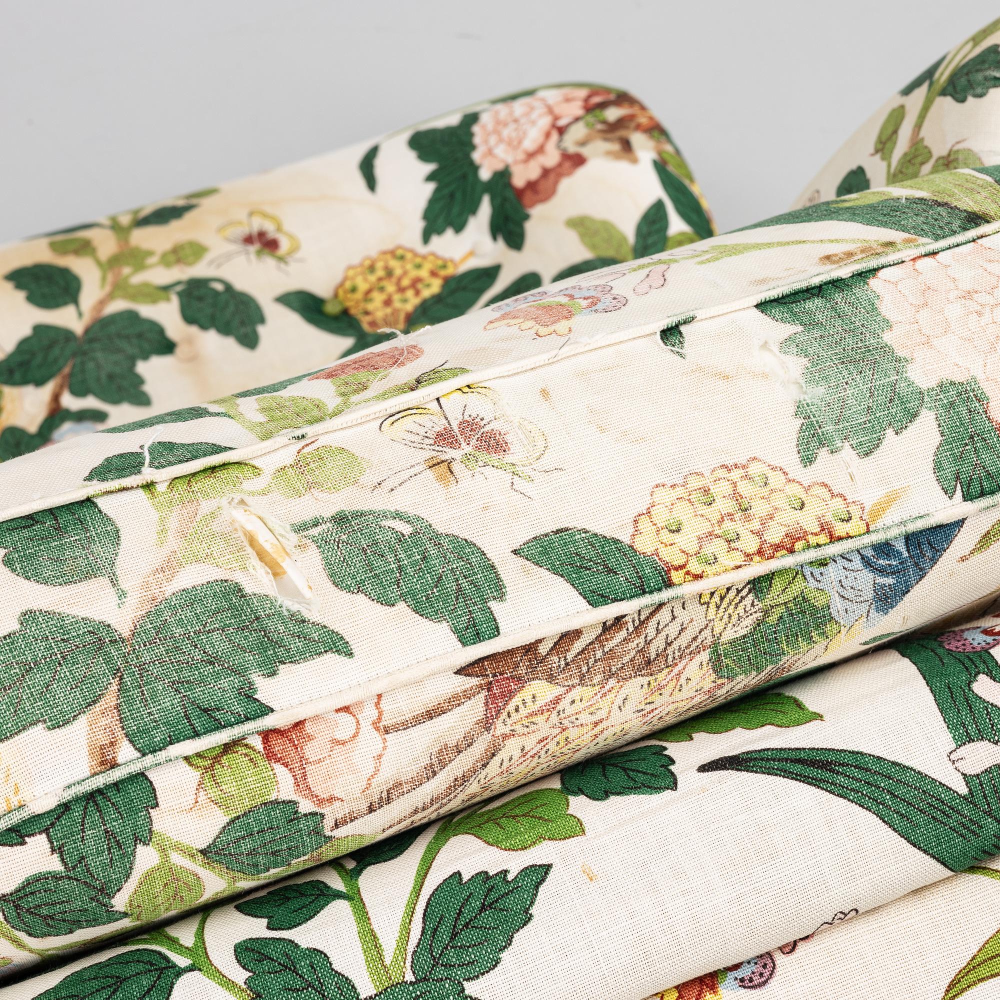 Josef Frank, a model 568 armchair, Firma Svenskt Tenn Sweden, after 1985.