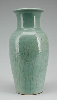 VAS, porslin, celadon, Kina, sen Qing-dynastin, sent 1800-tal.