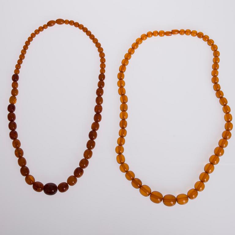 COLLIER, 2 st, bärnsten.