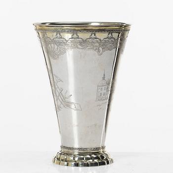 A Swedish parcel gilt silver beaker, mark of Lorens Stabeus, Stockholm 1753.