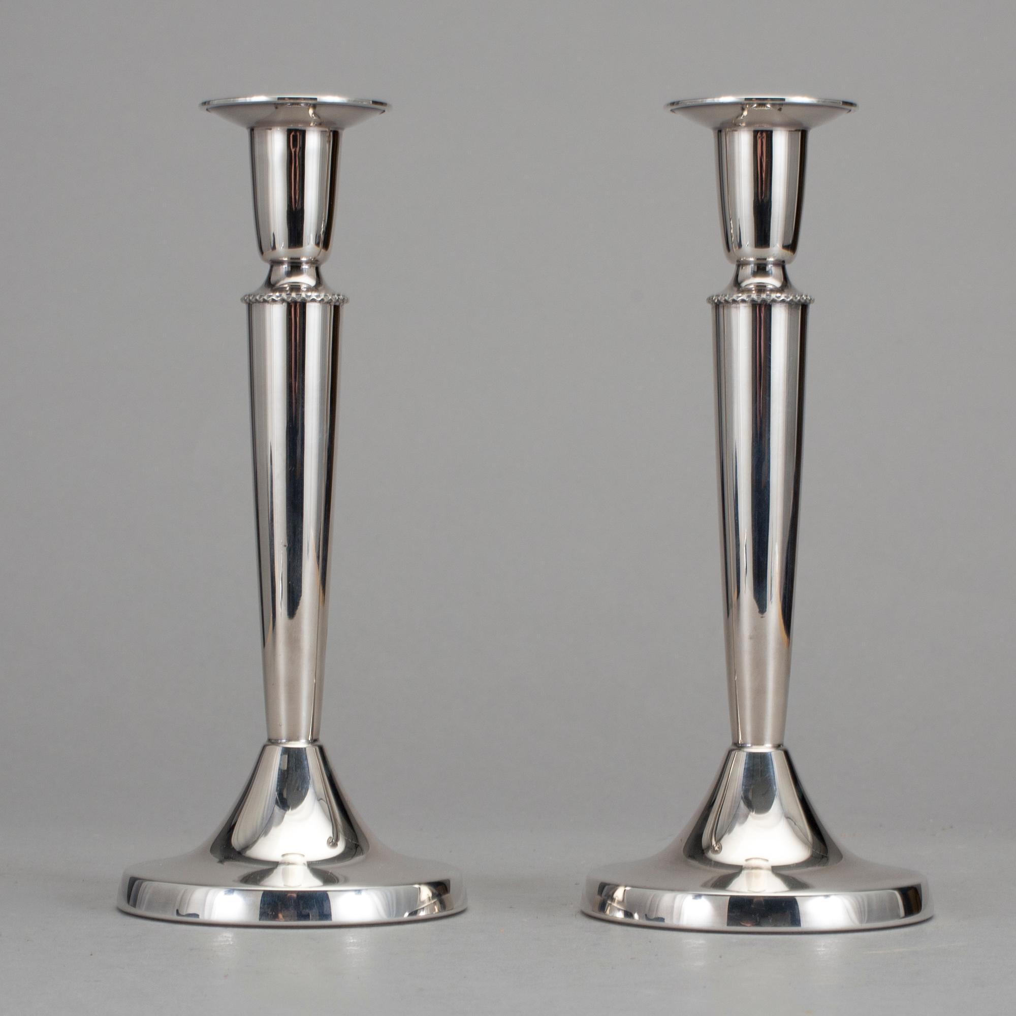 LJUSSTAKAR, 1 par, silver, BEFA, Göteborg, 1970.