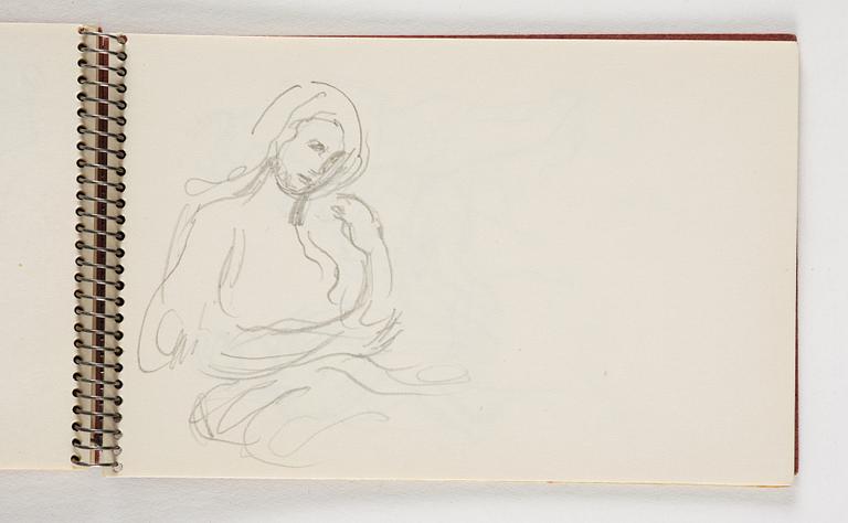 Lotte Laserstein, 10 små skissblock med teckningar.