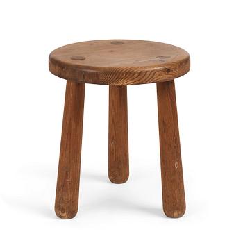 Axel Einar Hjorth, a 'Skoga' stained pine stool, Nordiska Kompaniet, Sweden 1930s.