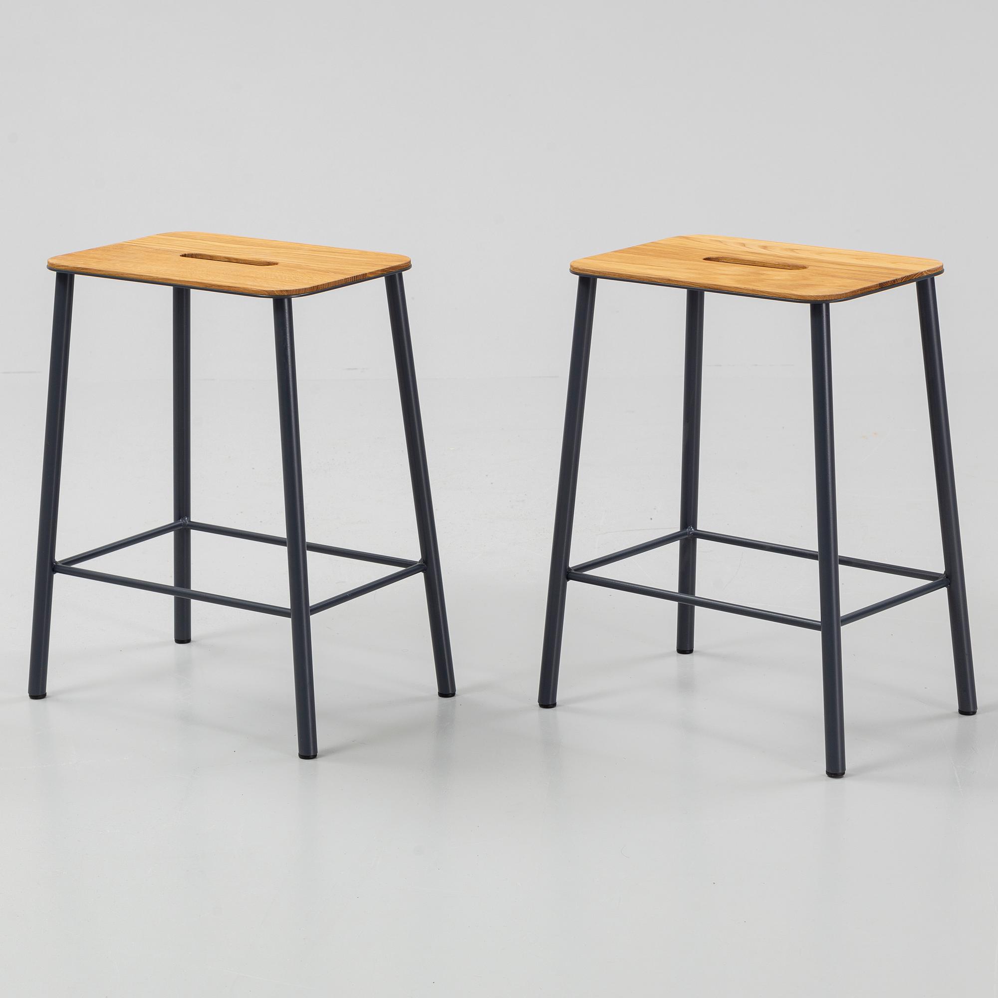 Toke Lauridsen, a pair of oak 'Adam Stool' stools, Frama, Denmark.