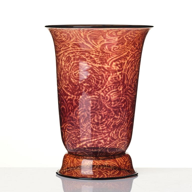 Edward Hald, a graal glass vase, Orrefors, 1921.