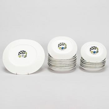 Birger Kaipiainen, a 22-piece set of 'Paratiisi' tableware for Arabia, Finland.