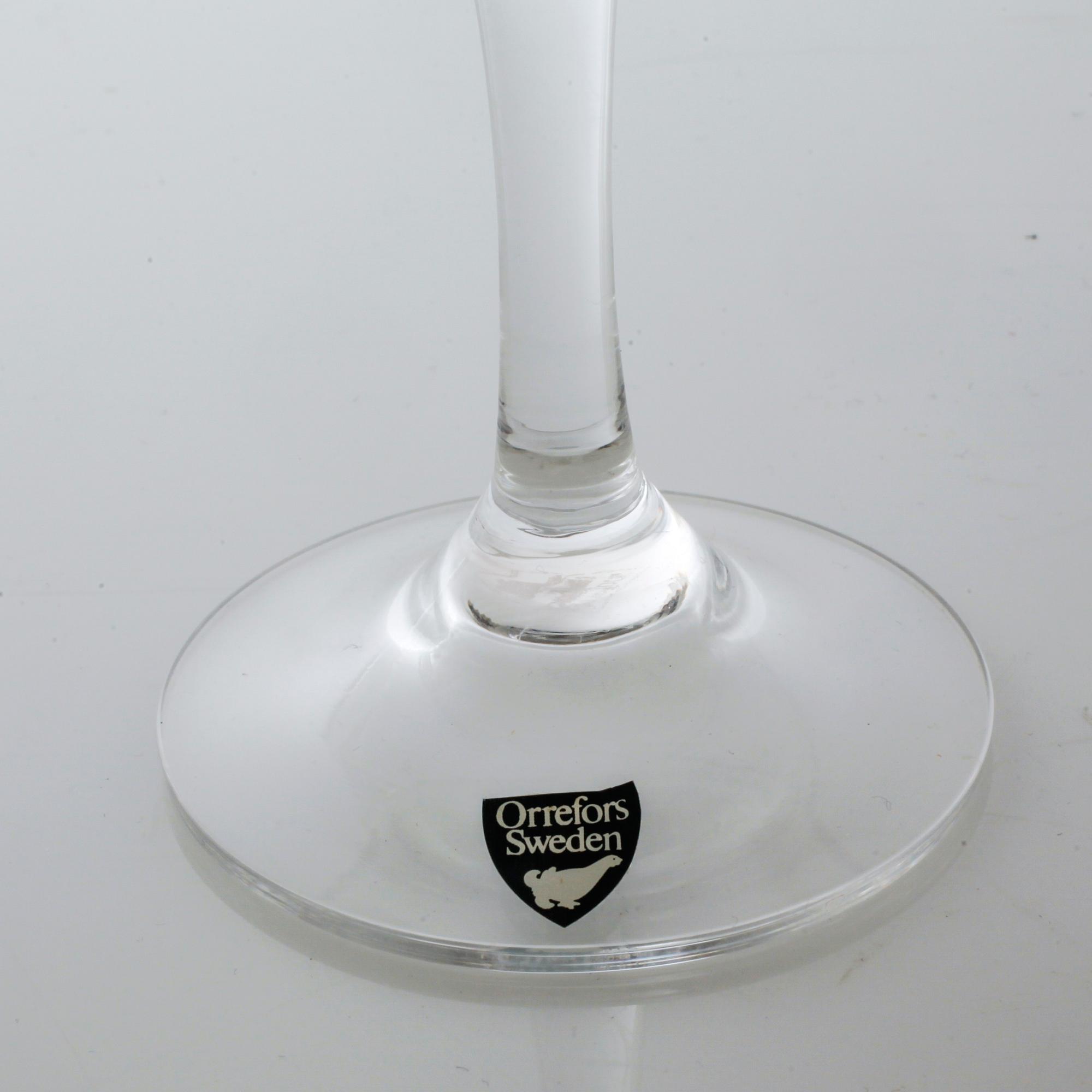 GUNNAR CYRÈN, vinglas, 8 stycken, glas, "Helena", Orrefors, sent 1900-tal.