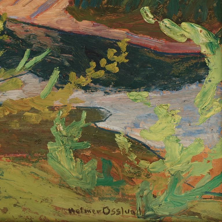 Helmer Osslund, "Nipor i kvällssol" (Sunset over sandy river banks).