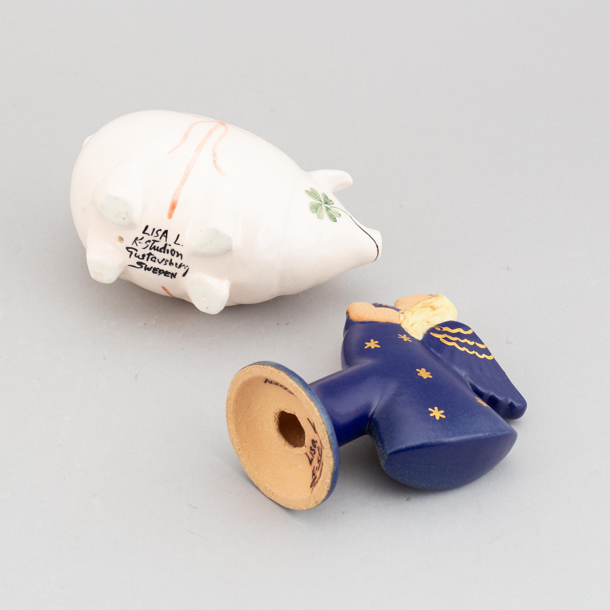 Lisa Larson, four stoneware figurines, K-studion, Gustavsberg.