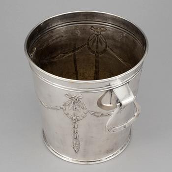 A silverplated art nouveau wine cooler early 20th century.