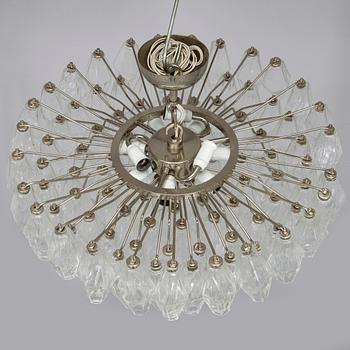 Carlo Scarpa, A1960s 'Polyhedra' chandelier for Venini Murano Italy.