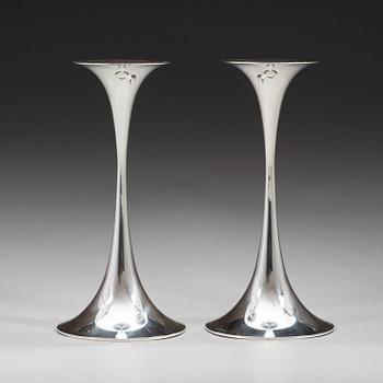 Tapio Wirkkala, A pair of silver candlesticks, Kultakeskus Tavastehus, Finland 1989.