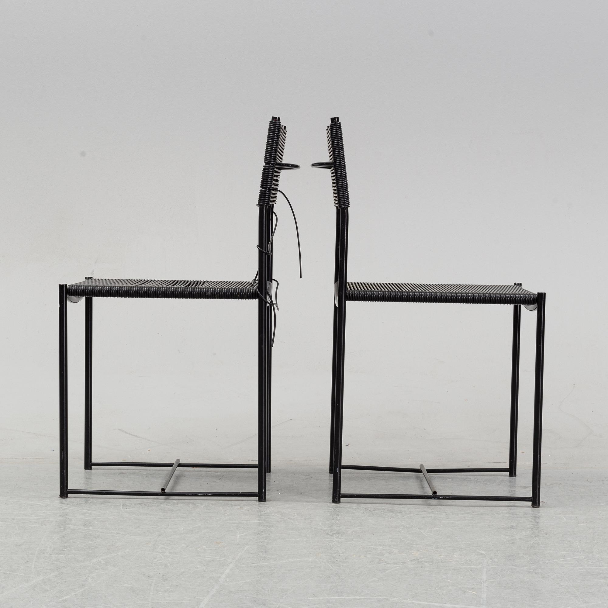 Giandomenico Belotti, six 'Spaghetti' chairs, Alias, Italy.