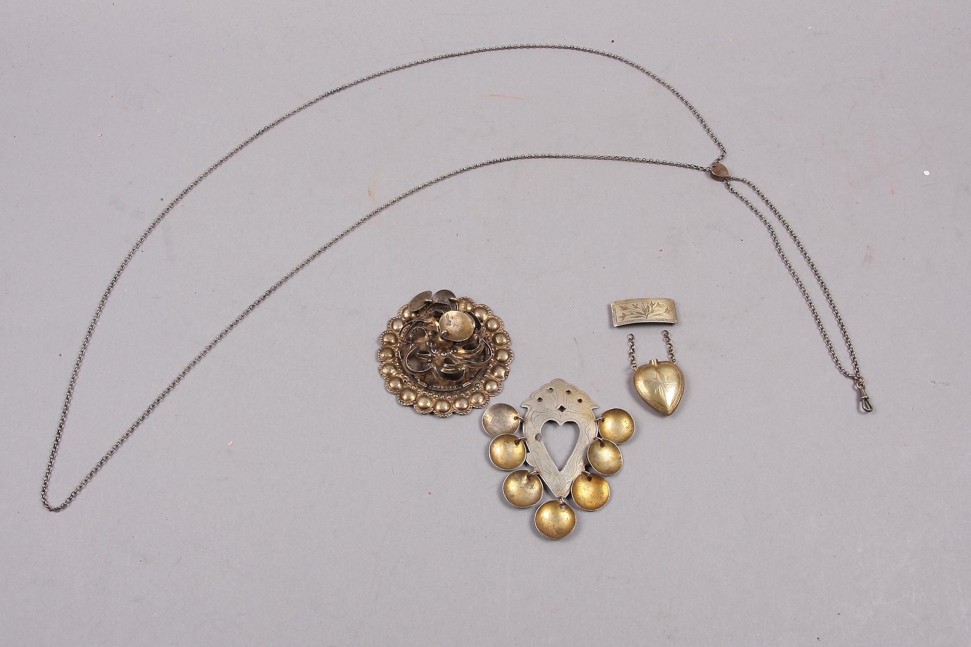 SMYCKEN, 5 st, silver, allmoge, 1800-tal.
