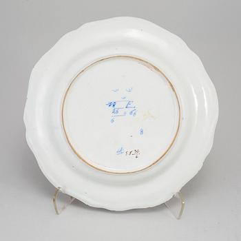 SOPPTALLRIK, fajans. Marieberg, 1700-tal.