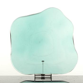 Alvar Aalto, a green tinted glass dish by Karhula Glassworks Finland, post 1939.