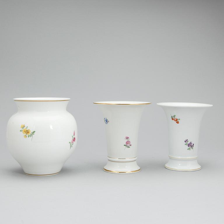 VASER, porslin, 5 st, Meissen, 1900-tal.