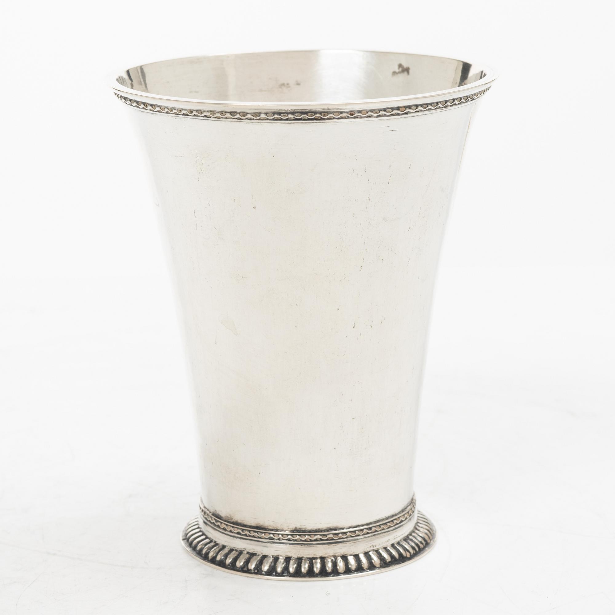 Cort Winberg, bägare, silver, Laholm, verksam 1690-1737 (1739).