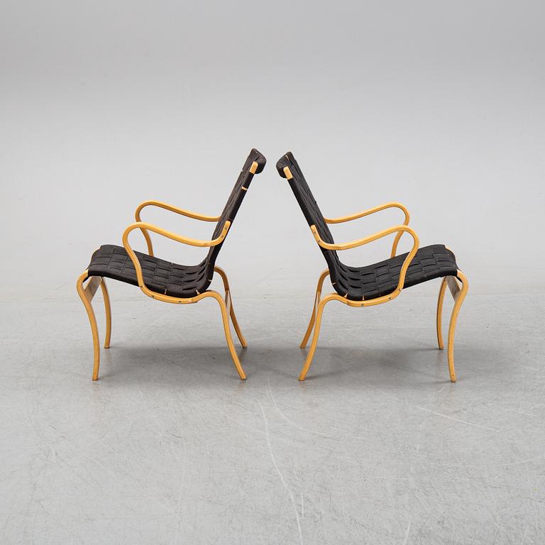 Bruno Mathsson, a pair of 'Mina' beech easy chairs, Bruno Mathsson International, Värnamo, 1995-96.