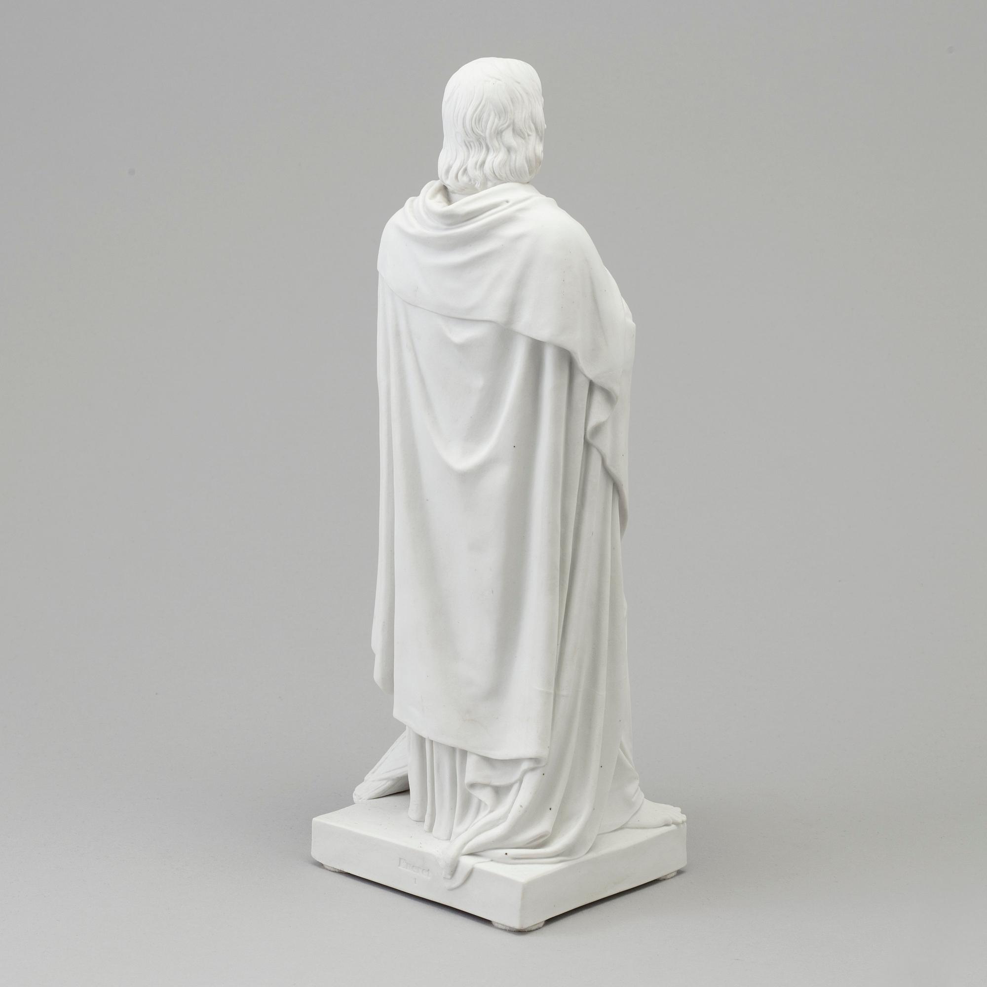 A bisquit figure of 'the Apostle Johannes' after Bertel Thorvaldsen, Royal Copenhagen, Denmark, 19th Century.