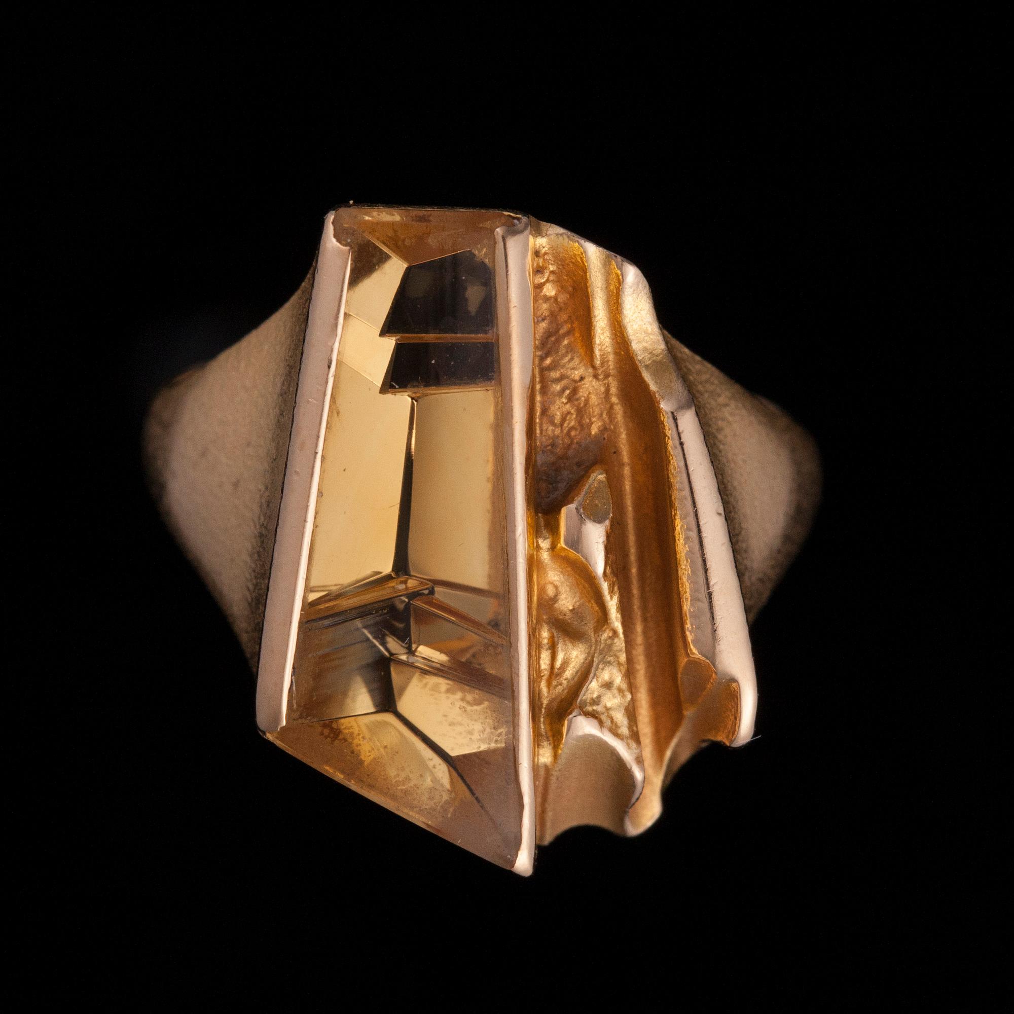 RING, 14K guld, citrin. Lapponia 1990. Vikt ca 6,2 g.