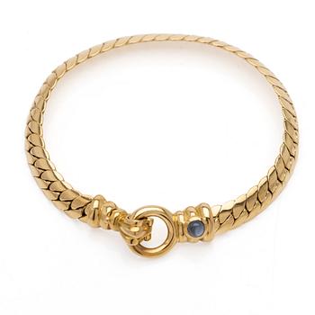 18K gold bracelet with a sapphire, Balestra Giovanni & Figli, Vicenza, Italy.